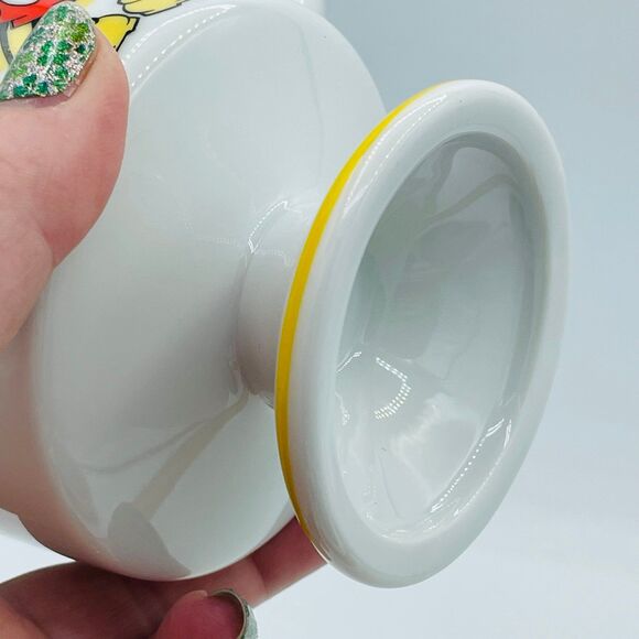 Vintage Pedestal Mickey Mouse Coffee Tee Mug Yellow Trim Walt Disney Productions - Picture 5 of 8